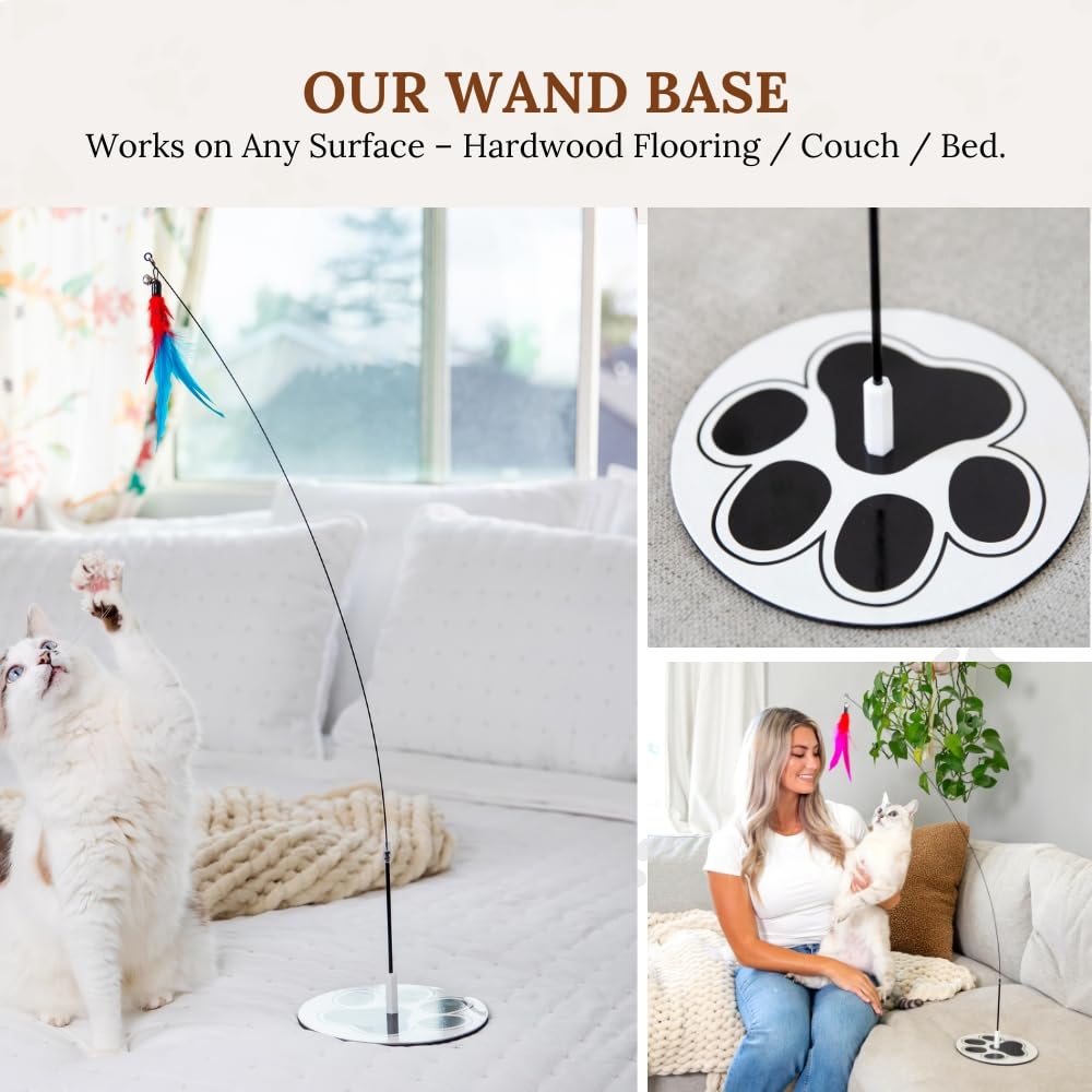 Gadgetsology Suction Cup Cat Toys For Indoor Cats Interactive Suction Cup Cat Wand Toy Feather Teaser For Indoor Cats & Kittens